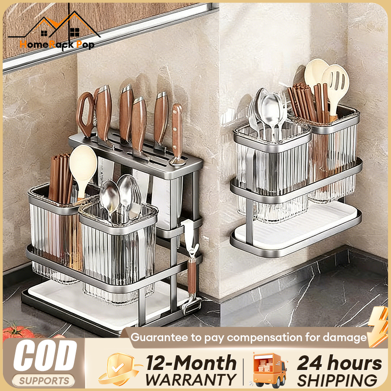 Kitchen Cutlery Rack Dapur Drainer Storage Rak For Chopstick Spoon Fork ...