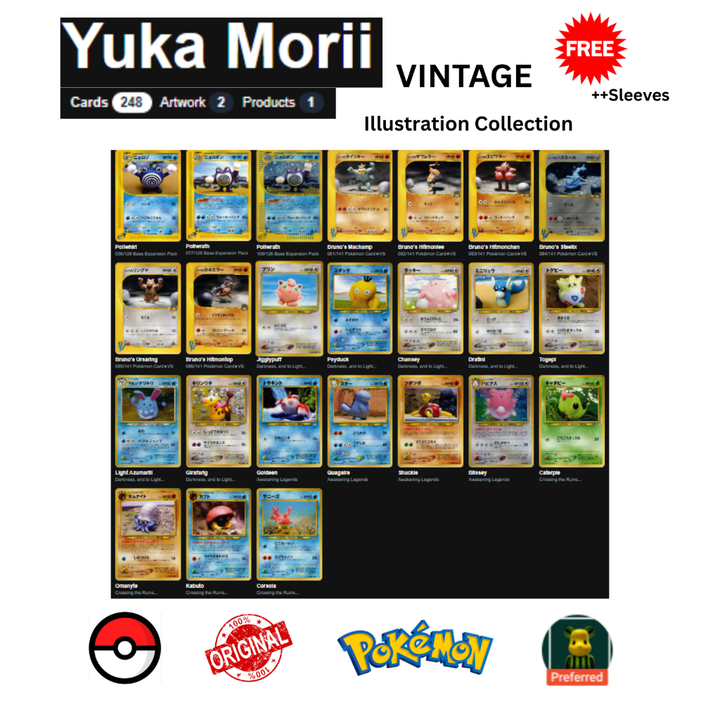 Vintage | Pokemon TCG Cards Original Yuka Morii illustrators ...