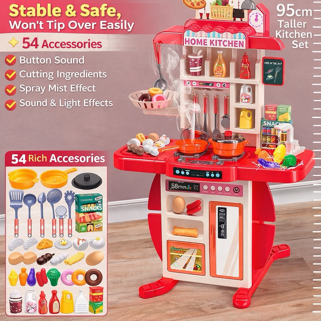 Ready Stock Kids Kitchen Pretend Play set with spraying mist effect ...