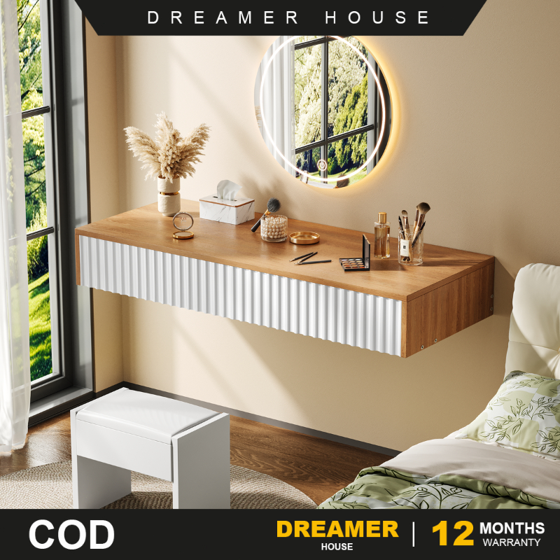 Floating dressing table with drawer wall mounted dressing table Makeup ...