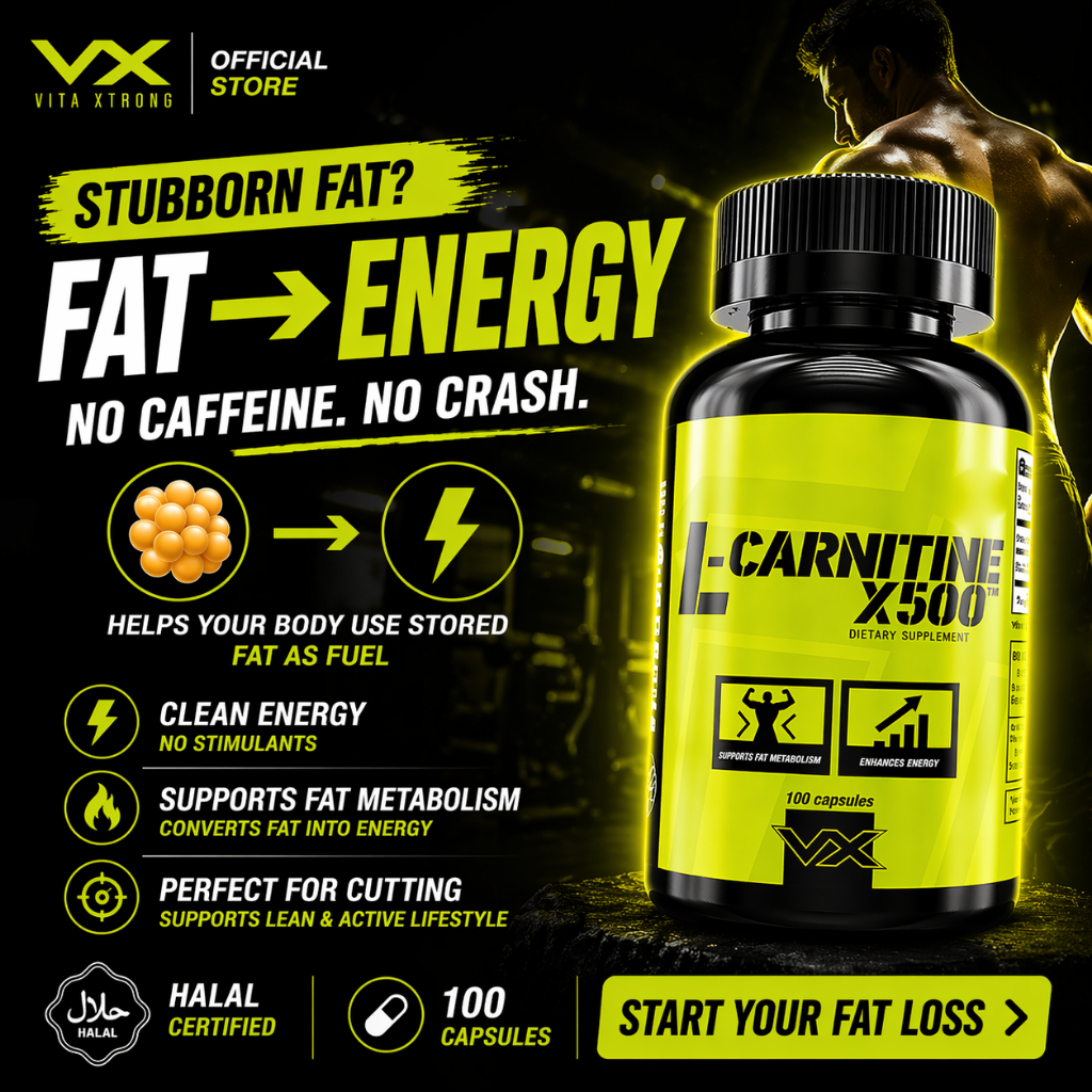 VITAXTRONG L-Carnitine X500 Elite | Fat Metabolism  Beginner Friendly   Cutting phase  Energy Conversion | Halal [VX] | Shopee Malaysia