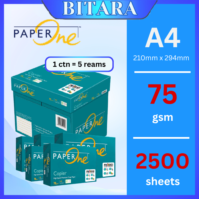 Paper One A4 Paper 1 Box 75gsm 500pcs/ream | Shopee Malaysia