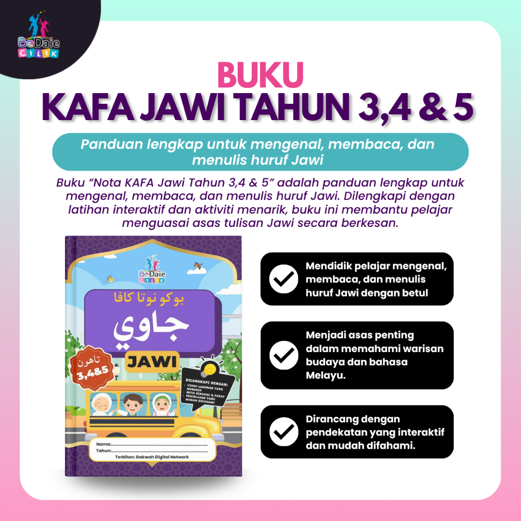 [BEDAIE OFFICIAL HQ] Buku Nota Jawi Tahun 3, 4 & 5 Kafa - Panduan ...