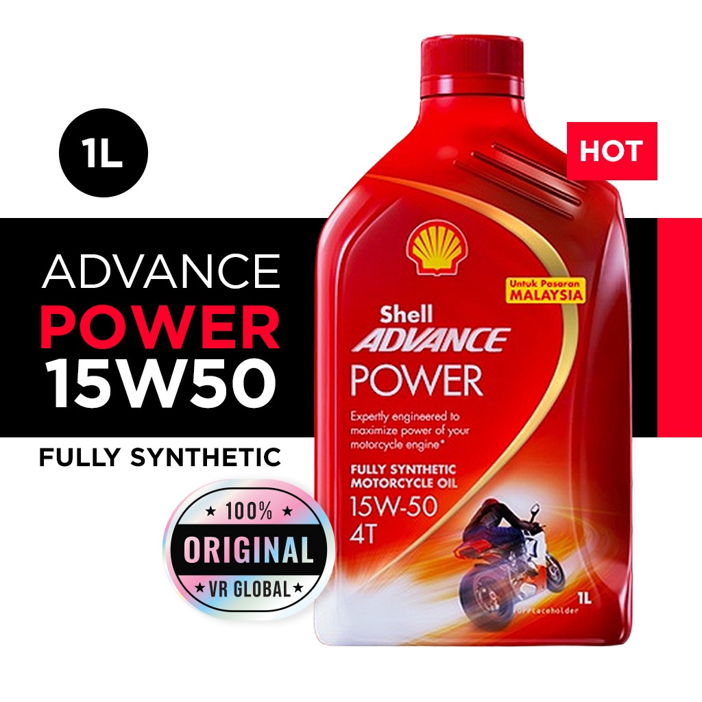 Shell ADVANCE POWER 15W50 - Fully Synthetic Engine Oil Minyak Enjin ...