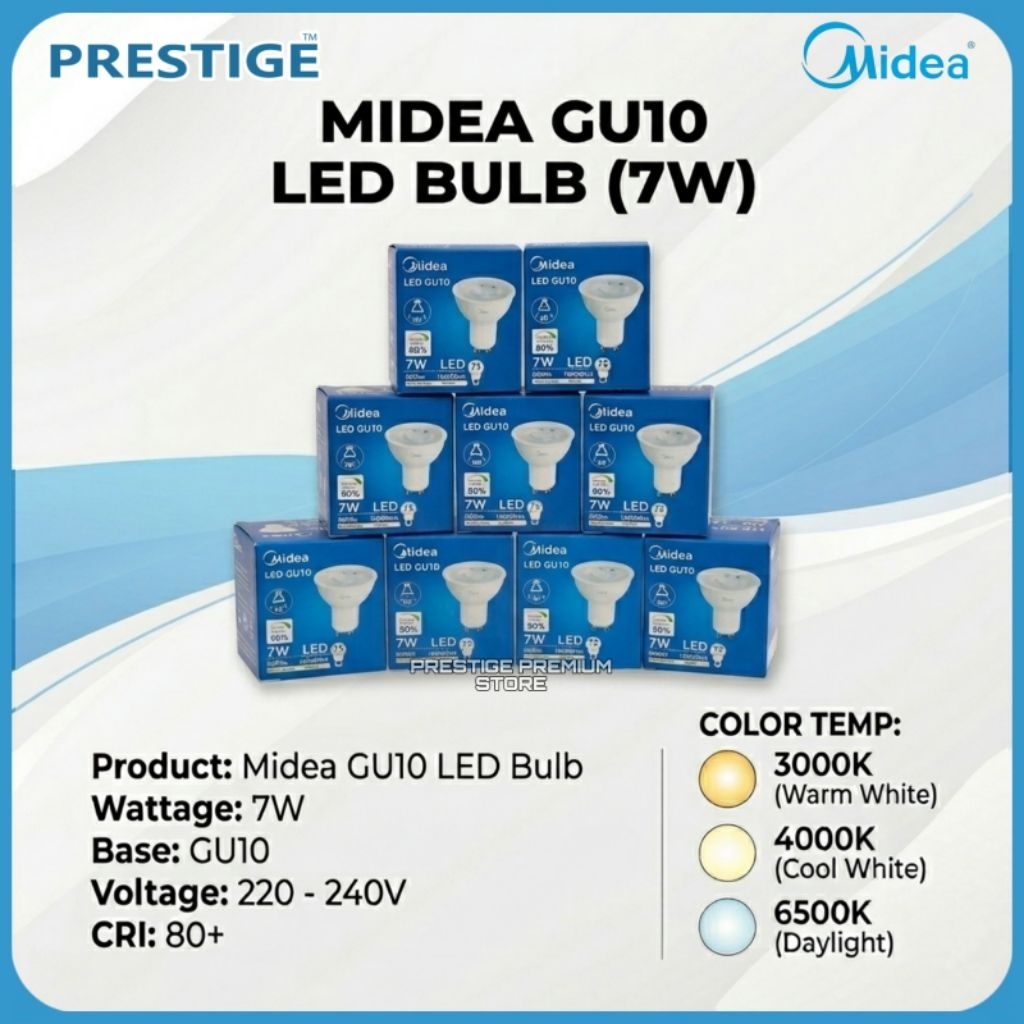 MIDEA PREMIUM 7W GU10 LED BULB/LED LIGHT/LED SPOTLIGHT | Shopee Malaysia