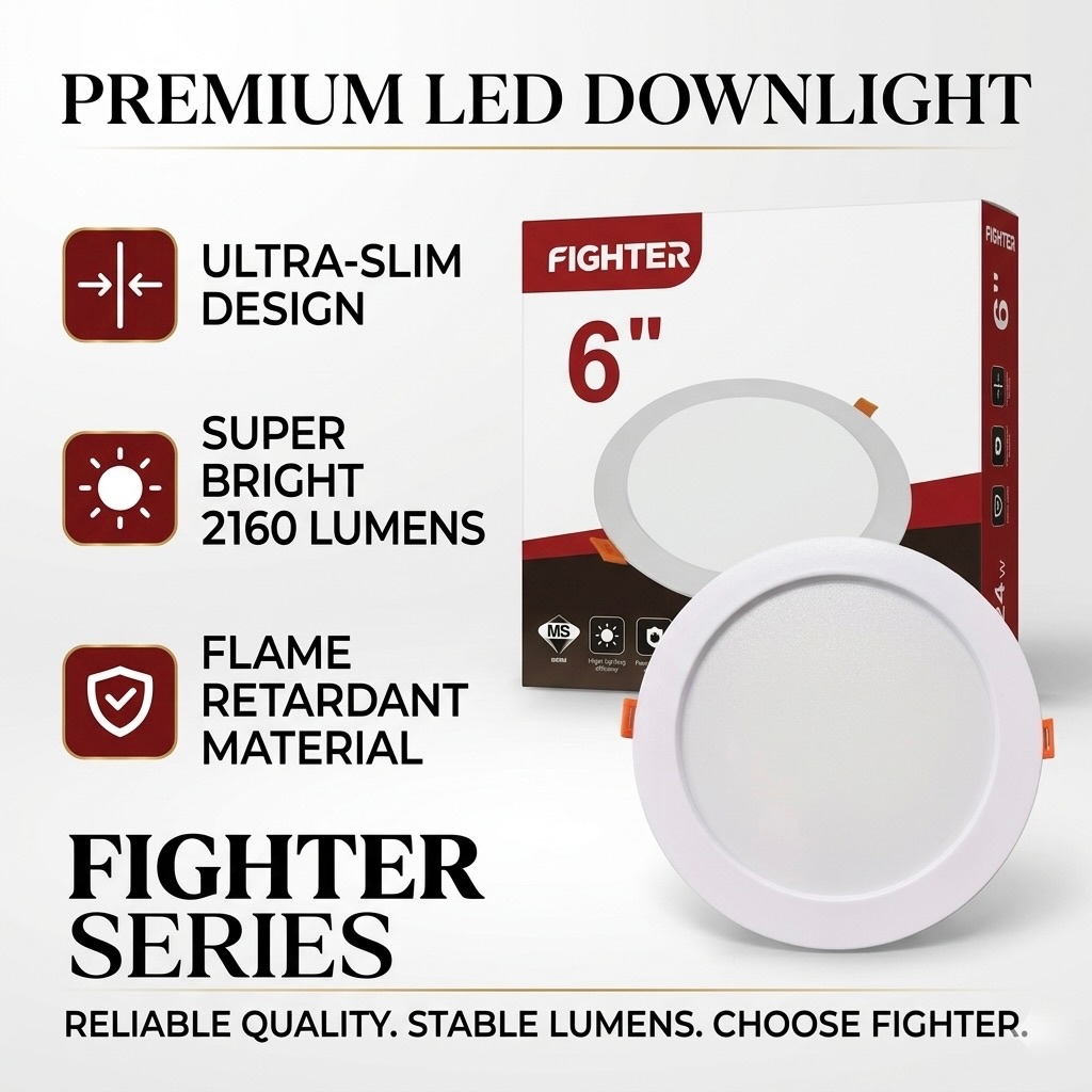 FIGHTER LED 24w 6500k Daylight 6inch DOWNLIGHT | Shopee Malaysia