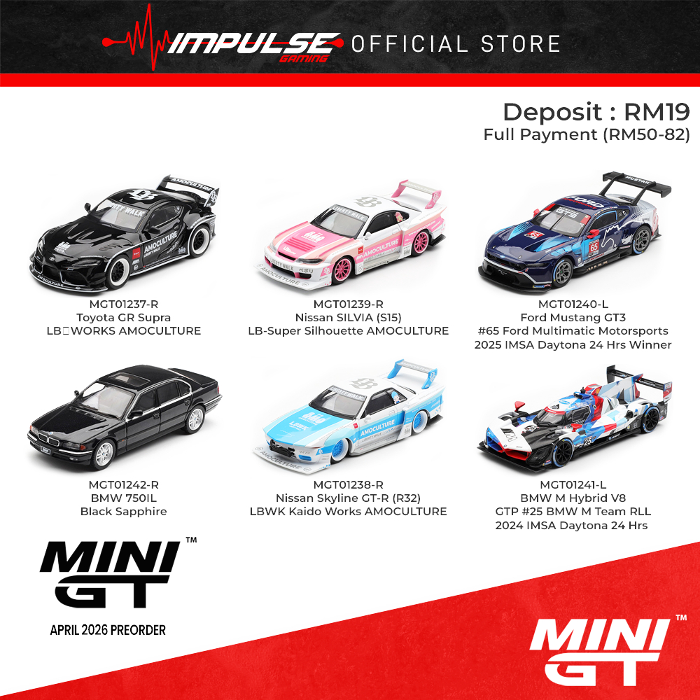 [PO] Mini GT 1:64 GR Supra LBWK / Silvia S15 / Mustang GT3 / 750IL ...