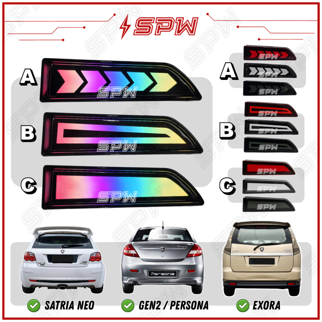 Proton Persona / Gen2 / Exora / Satria Neo RGB Rainbow Rear Bumper LED ...