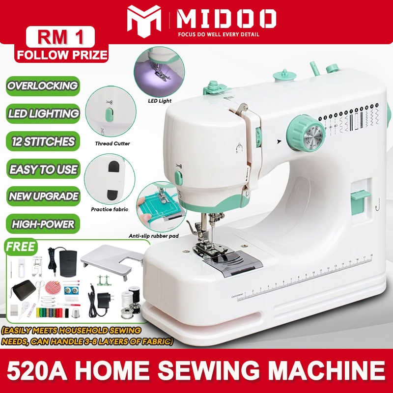 SM-520 Electric Sewing Machine, 12-Needle Home Mini Sewing Machine ...