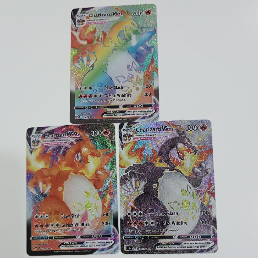 3 pcs set Pokemon card game Vstar V GX Rainbow rare Tag Team gred S Trading  Flash Bundle Mix charizard lugia pikachu DIY | Shopee Malaysia