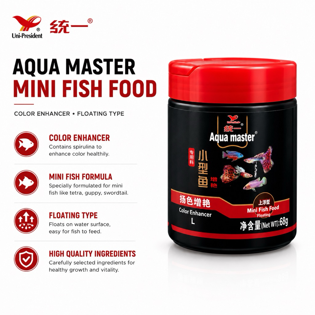 Aqua Master Mini Fish Food Color Enhancer Floating Fish Feed for Guppy ...