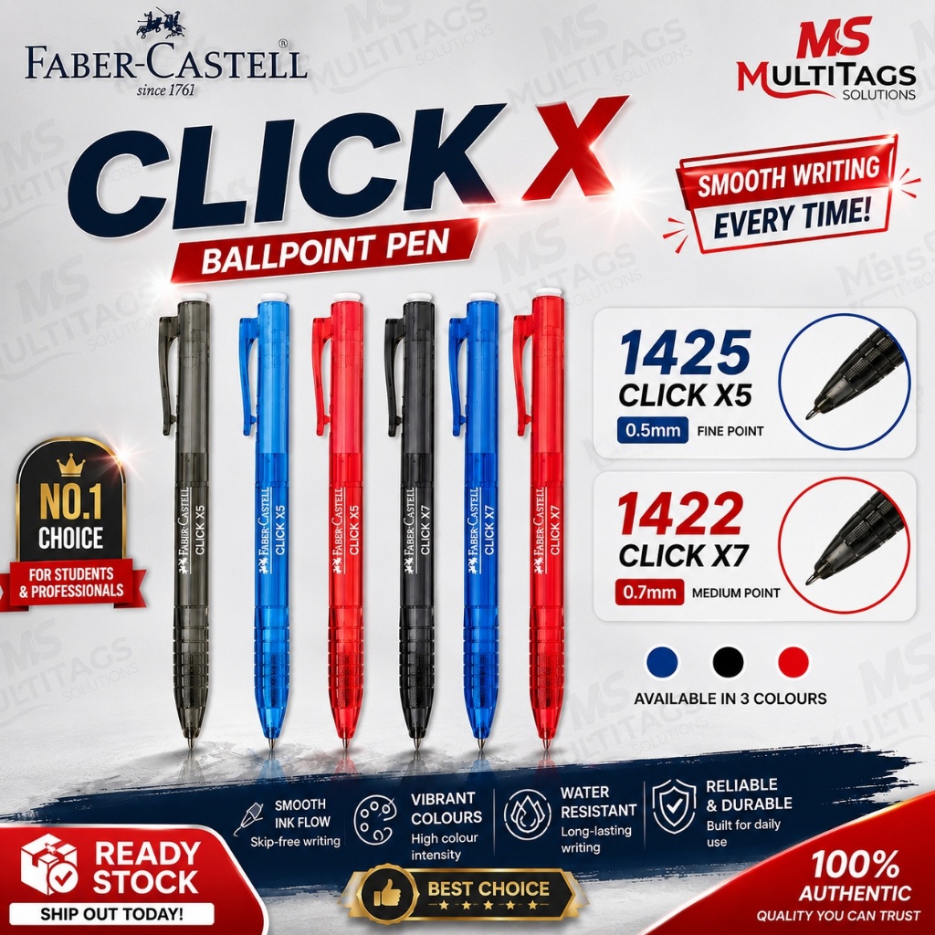 Faber Castell Click X Ball Pen click x5 & click x7 Ball Pen/ Click X5 0 ...