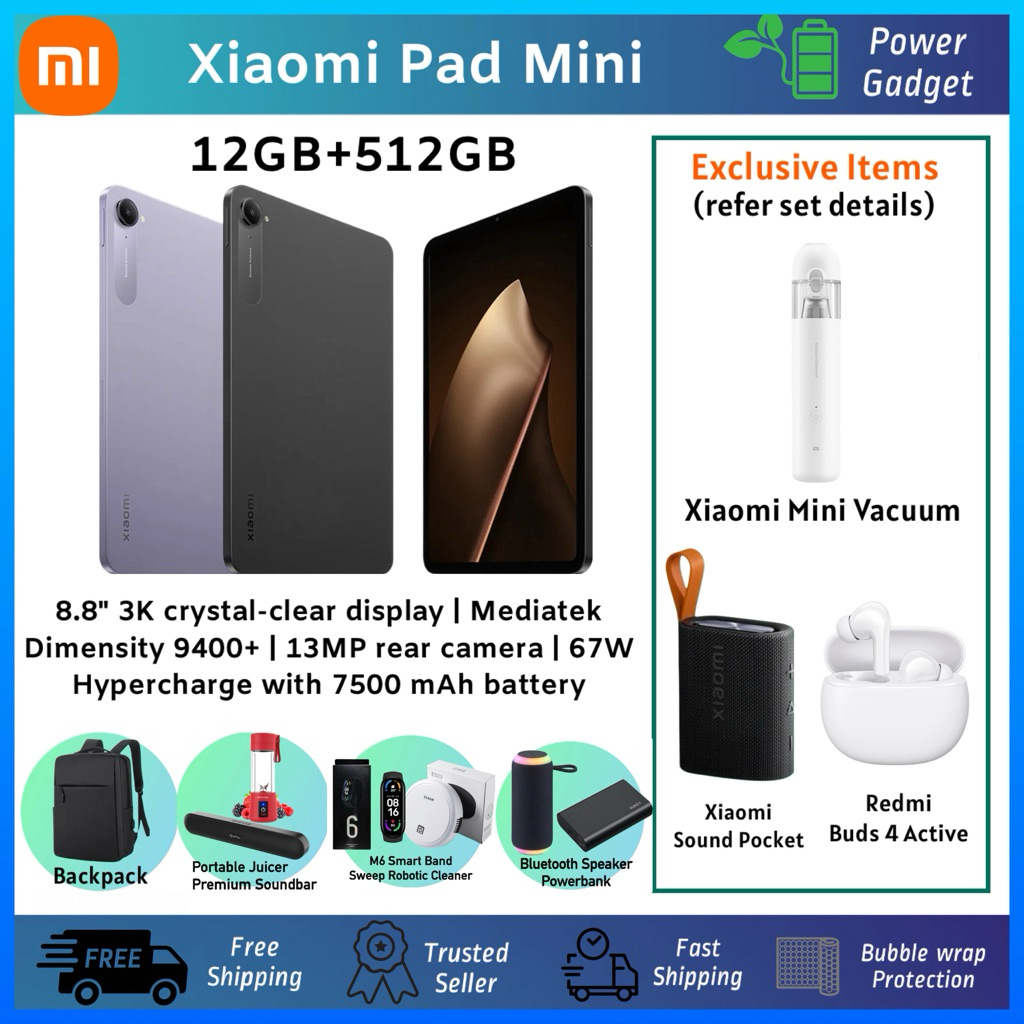 Xiaomi Pad Mini 12GB+512GB | Mediatek Dimensity 9400+ | 8.8