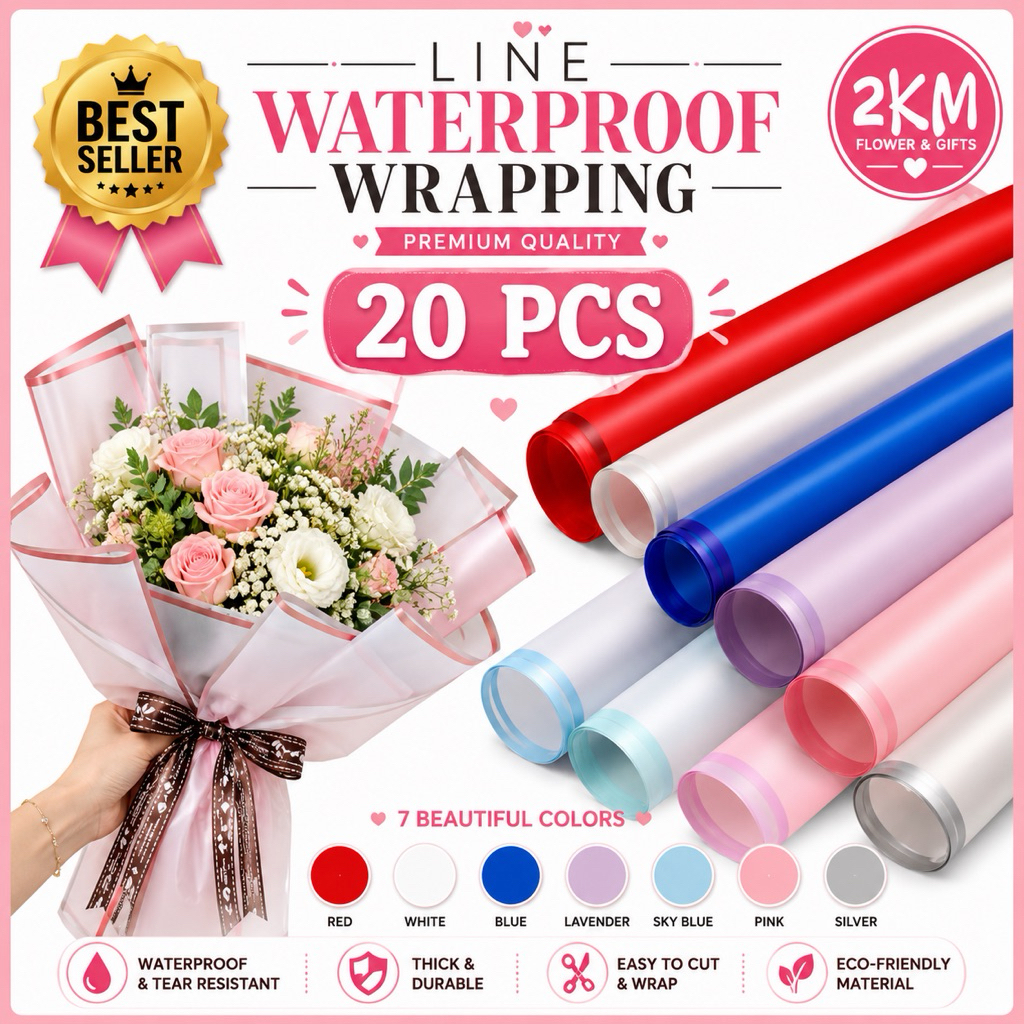 (20PCS) WL LINE Waterproof Flower Wrapping Paper Bouquet Gift Florist ...