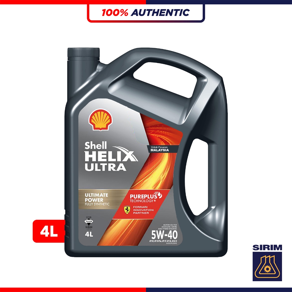 (Untuk Pasaran Malaysia) SHELL HELIX ULTRA 5W40 SQ Fully Synthetic ...
