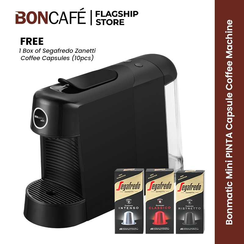 Bonmatic Mini PINTA Capsule Coffee Machine + FREE 1 Box of Segafredo ...