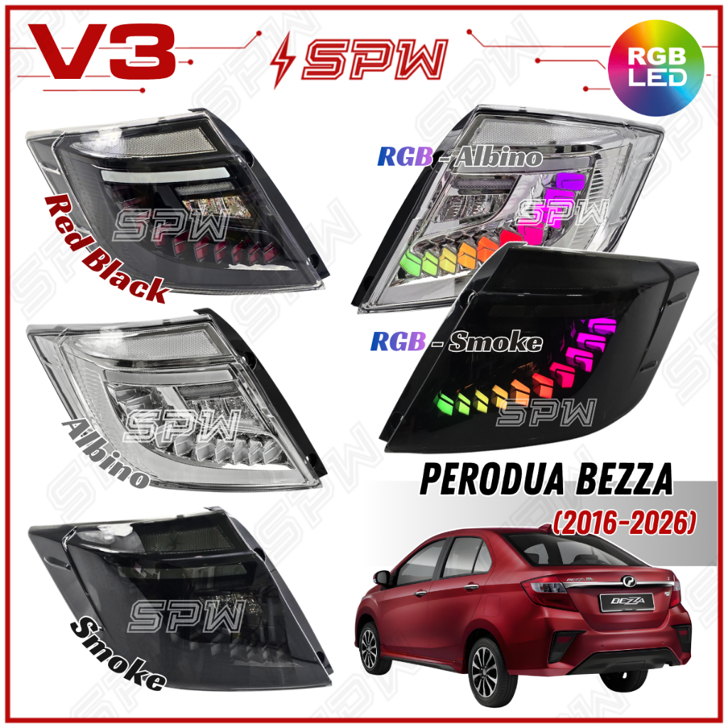 Perodua Bezza (2016-2026) V3 Dragon Scale RGB Albino Tail Lamp Tail ...