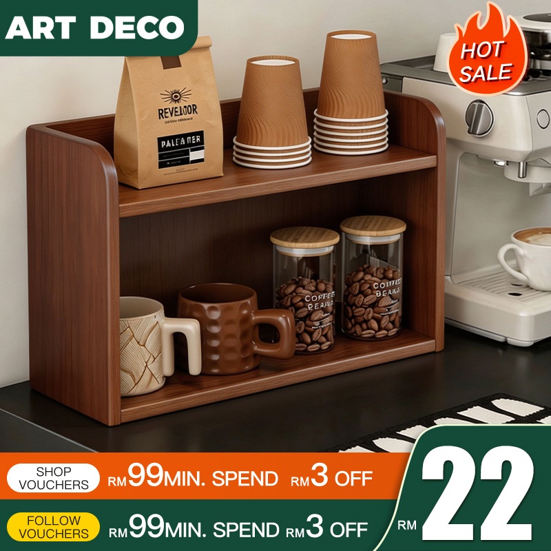 Cup Holder Rack Rak cawan Wooden Mug Holder Rack Coffee Rack organizer ...