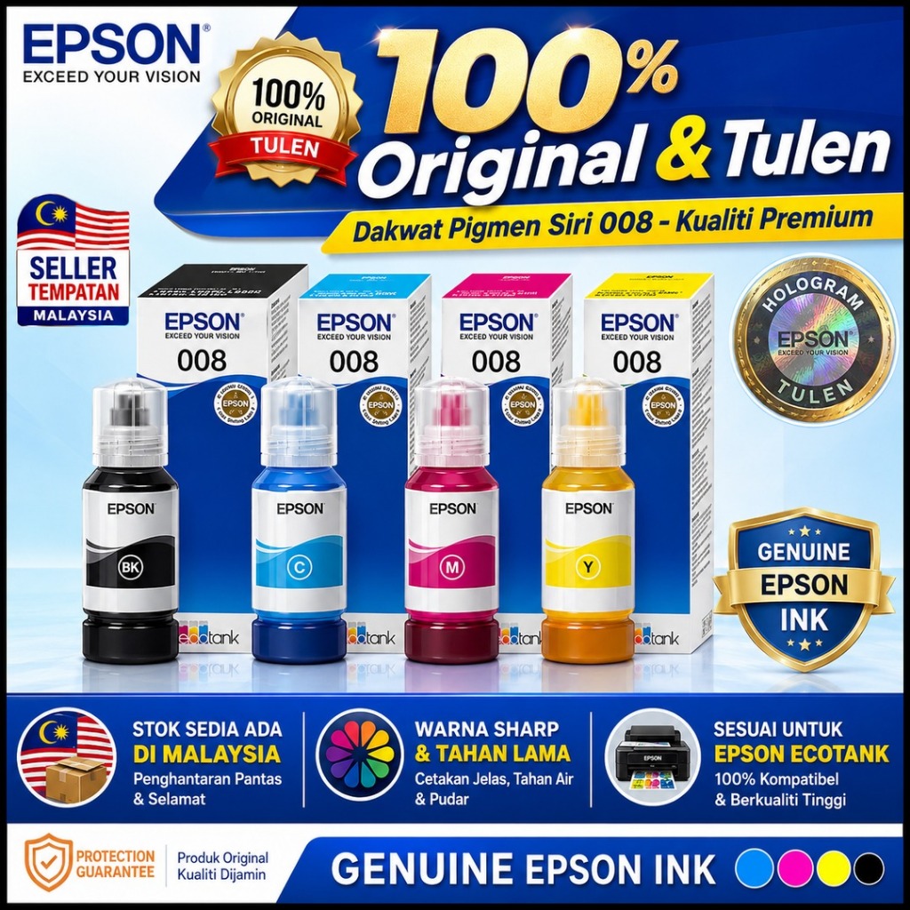 Epson 008 Ink Bottle Original Pigment Ink Black Epson M15180 L15150 ...