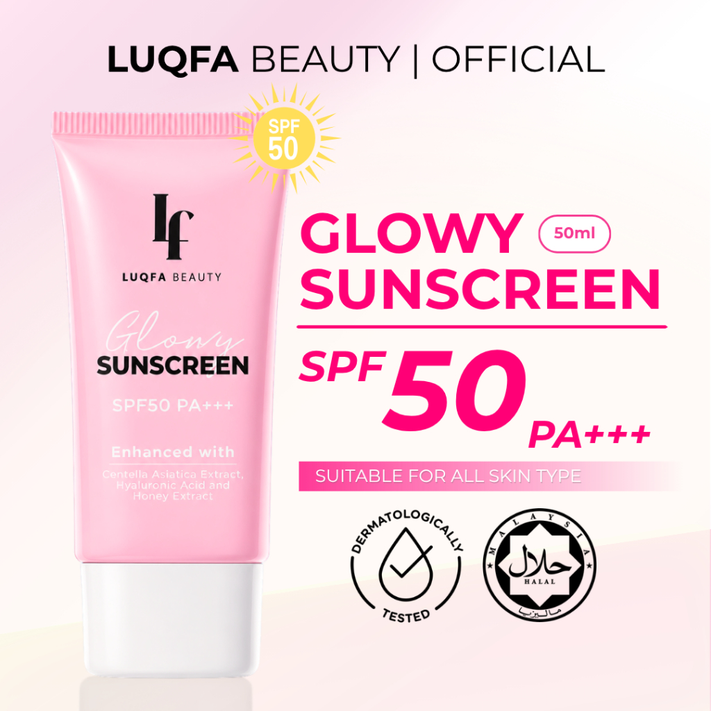 LUQFA BEAUTY Krim Pelindung Matahari Glowy Sunscreen SPF 50 PA ...
