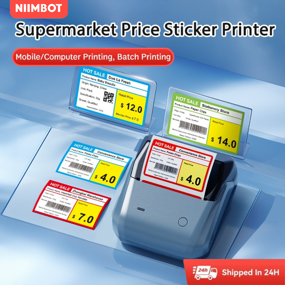 NIIMBOT B31 Wide Label Maker Wireless Price Sticker Machine Set (80mm ...