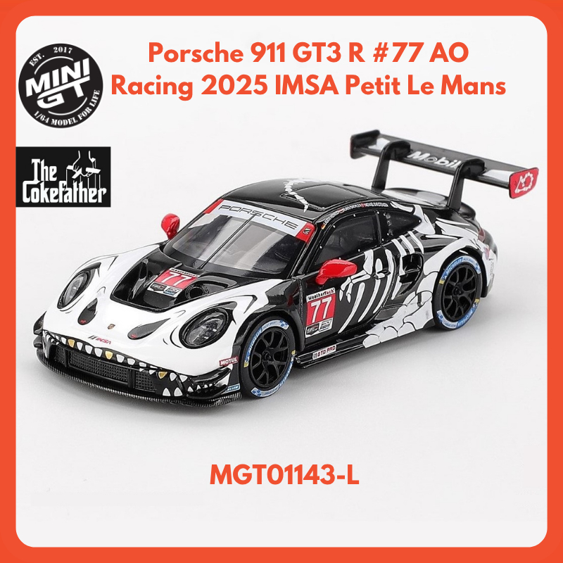 [Ready Stock] MINI GT 1143 Porsche 911 GT3 R #77 AO Racing 2025 IMSA ...