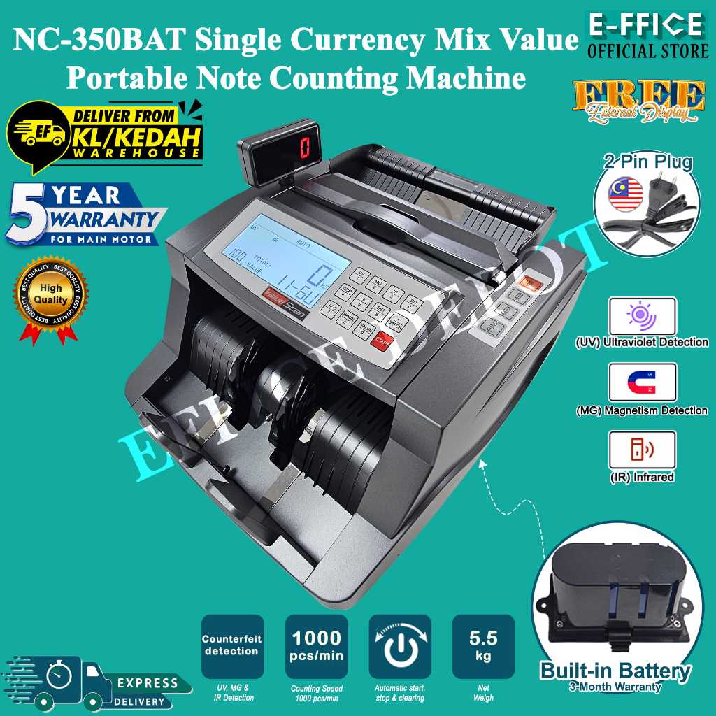 Effice Depot - NC-350BAT SDC Portable Note Counting w/ Built-in ...