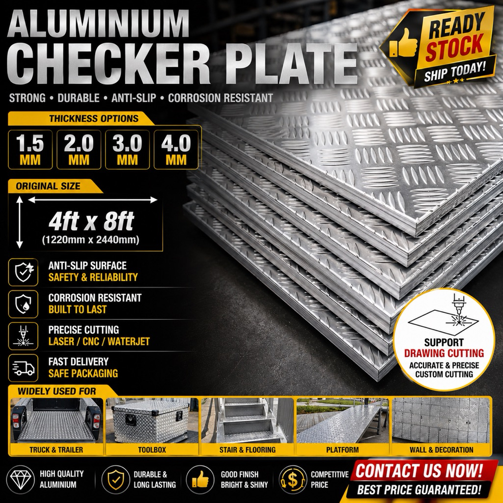 Aluminium Chequered Plate 1.5/2/3/4mm Aluminium Checker Plate Anti Slip ...