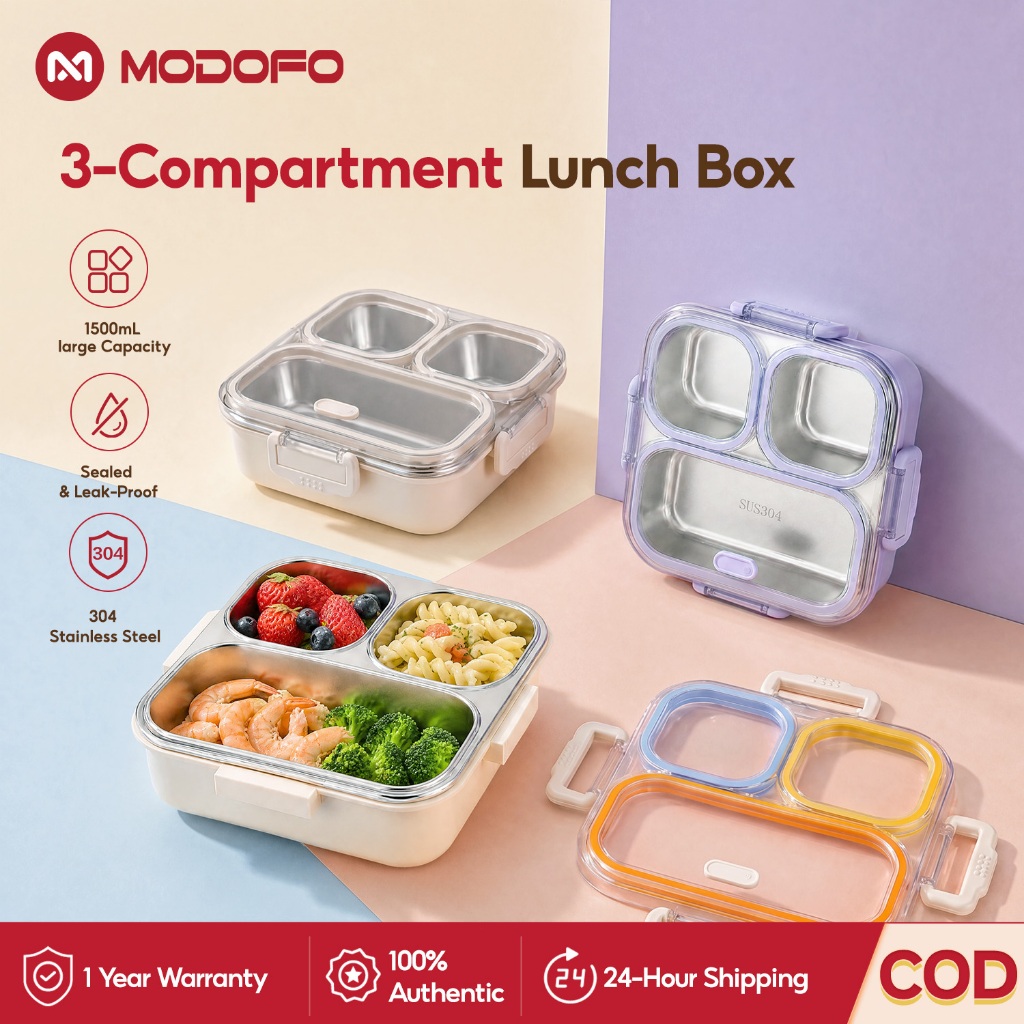 MODOFO Stainless Steel 304 Lunch Box 便当盒 饭盒 Square Container ...