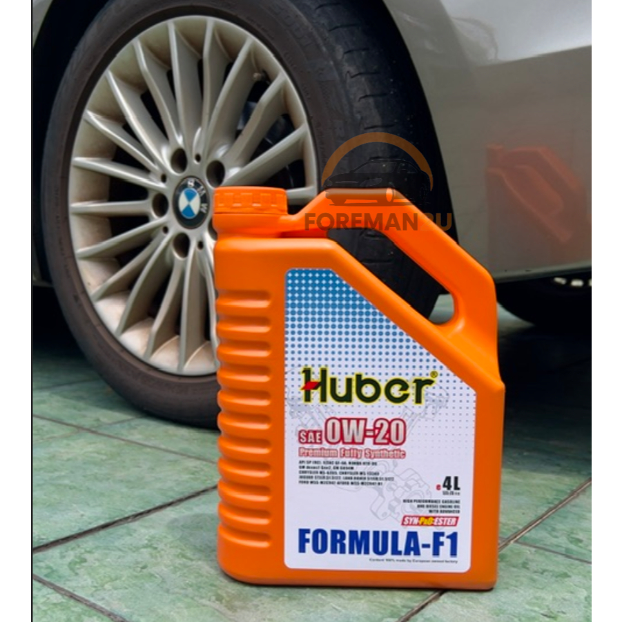 minyak hitsm kereta Huber engine oil 0W-20 Fully Synthetic Formula F1 ...