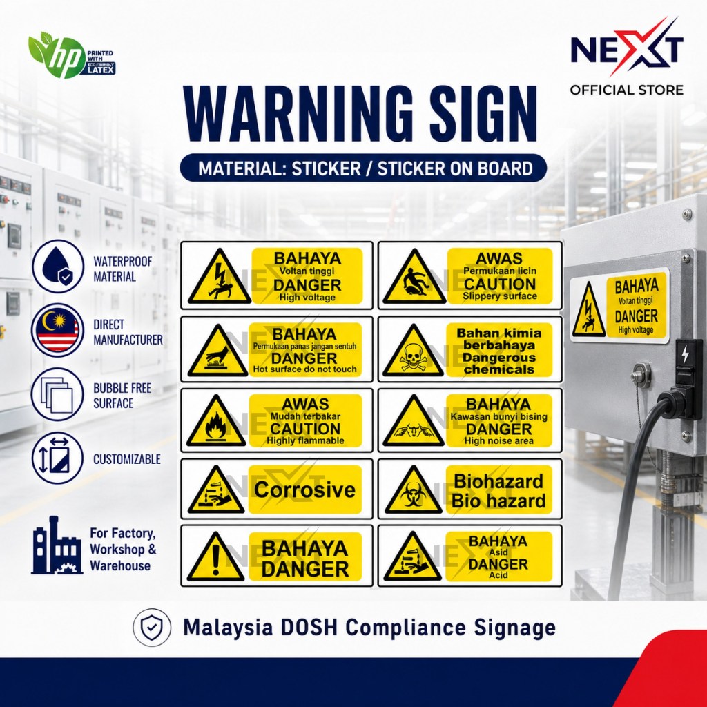 Safety Warning Sign | Industrial/Factory Signage | Shopee Malaysia