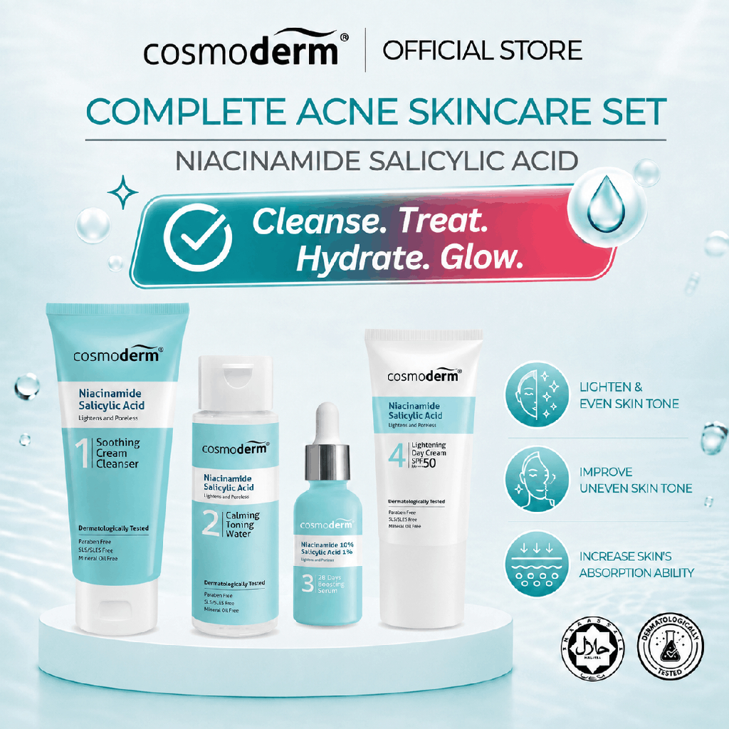 Cosmoderm Niacinamide Salicylic Acid Complete Acne Skincare Set ...