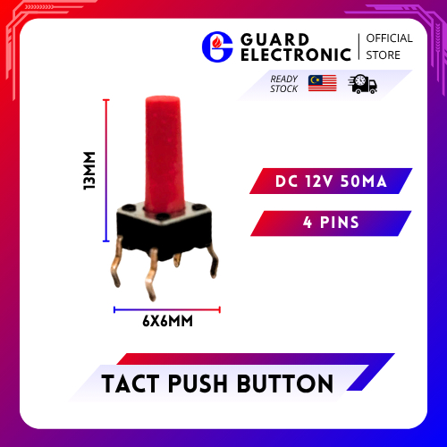 PCB Tactile Tact Mini Push Button | 4 Pins Micro Switch for SMD | DC12V ...