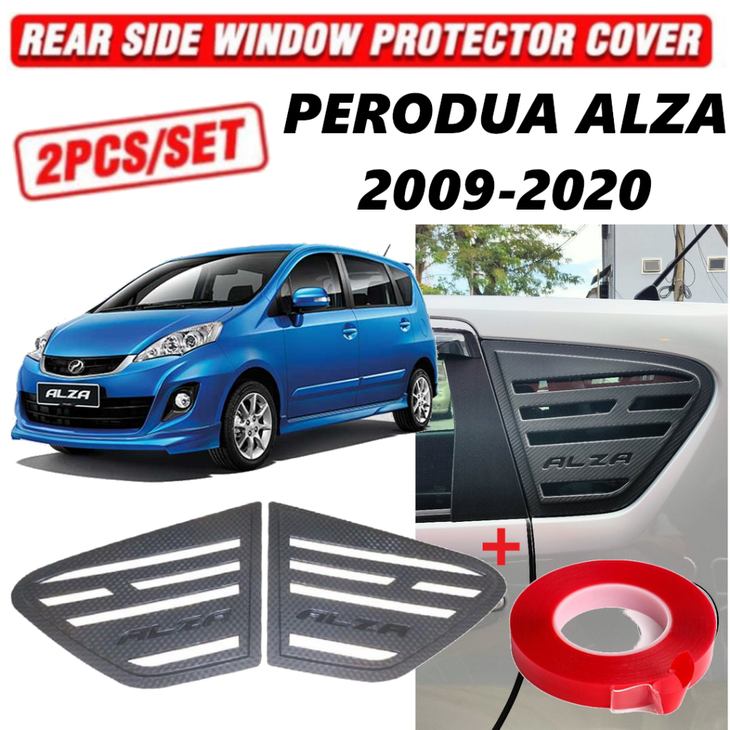 Perodua Alza Window Cover 3D Carbon OEM Rear Side Mirror Guard ...