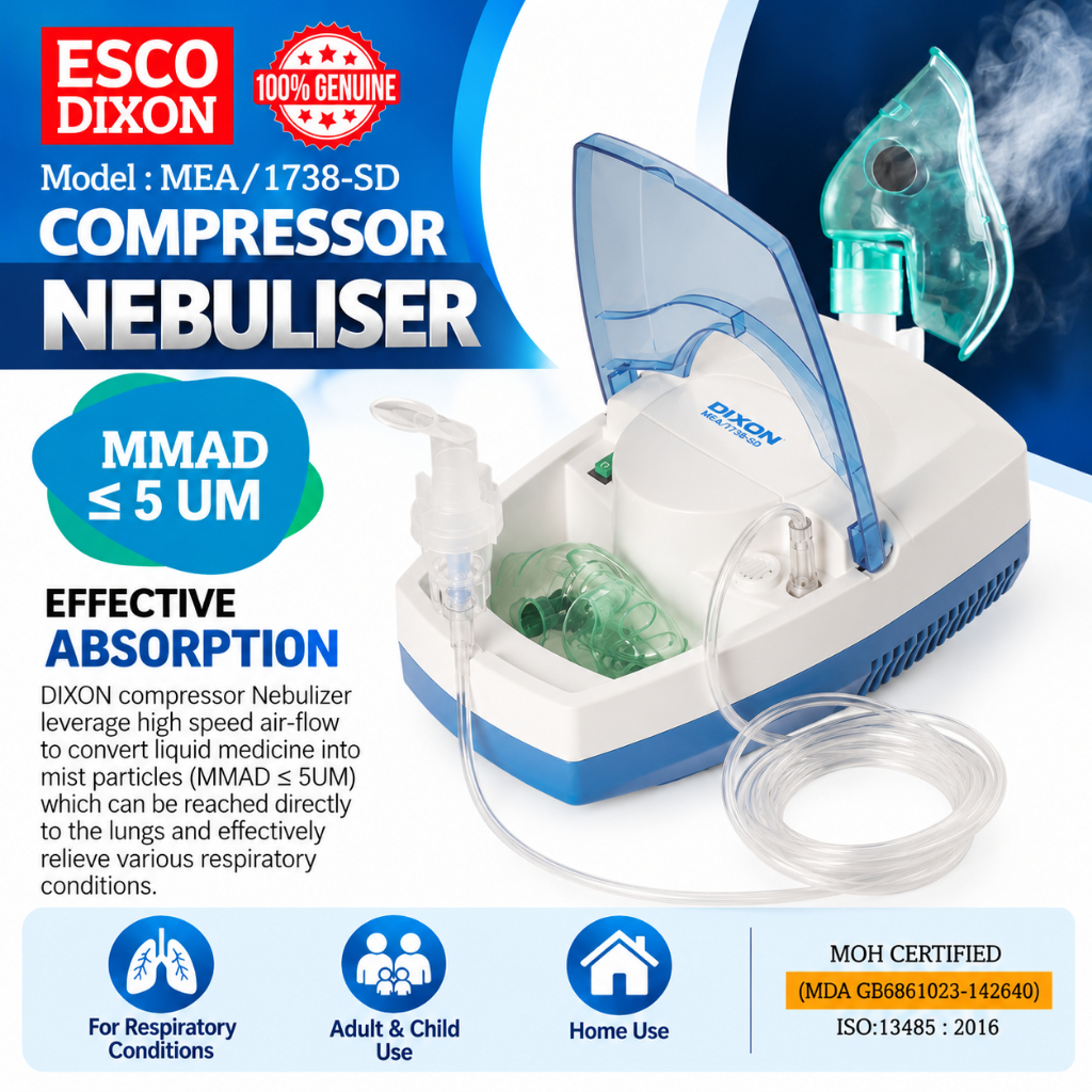 DIXON Compressor Nebuliser | Nebulizer Pemampat Udara Perubatan | Untuk ...