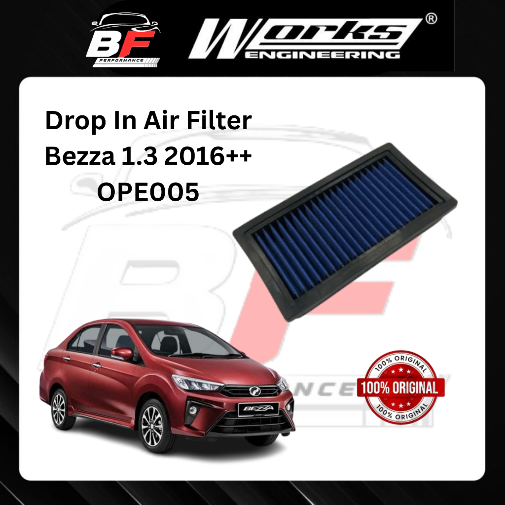Works Engineering Washable Drop In Replacement Air Filter Bezza 1.3 ...