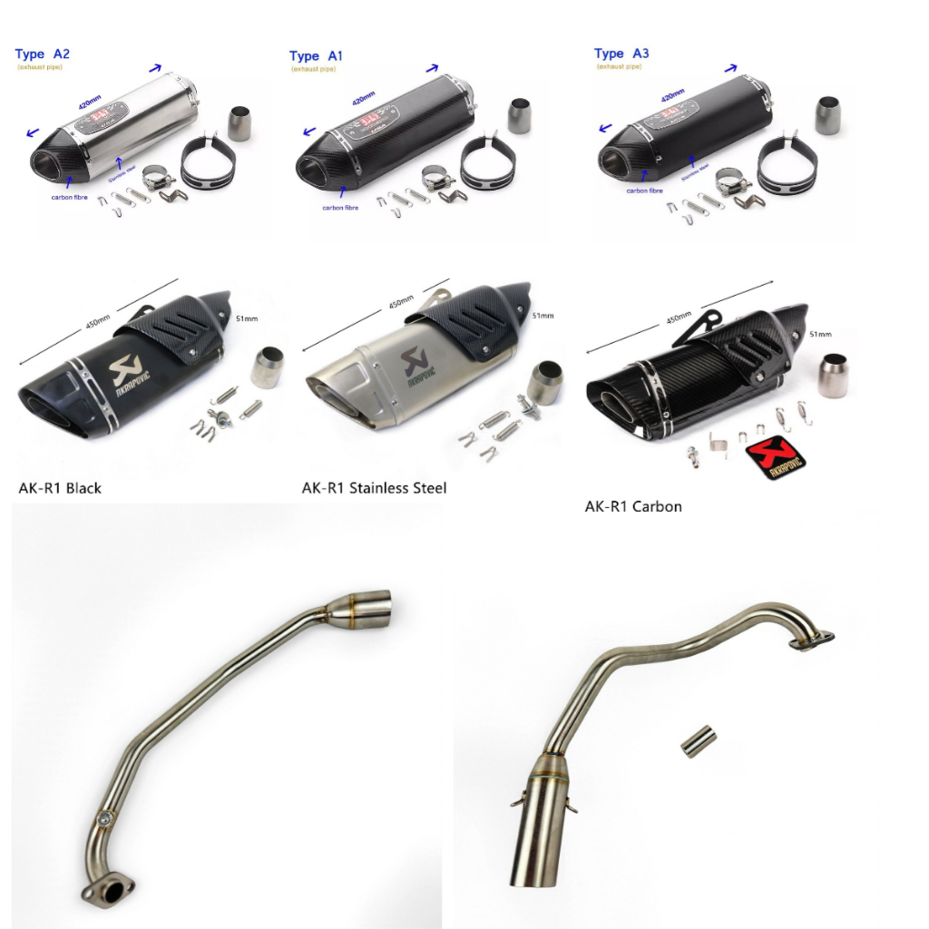 HONDA ADV150 ADV160 Full System Exhaust Stainless Steel with Muffler ...