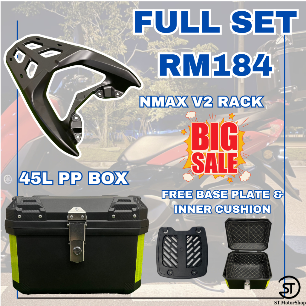 Monorack Nmax V2 YAMAHA Nmax 2020 Rear Rack 45L Top Box Kargo Luggage ...