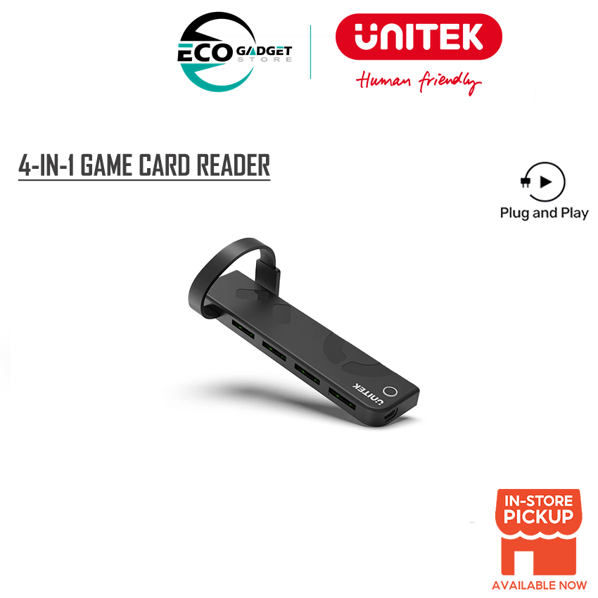 UNITEK 4-in-1 Game Card Reader for Nintendo Switch, Black (One-Key to ...