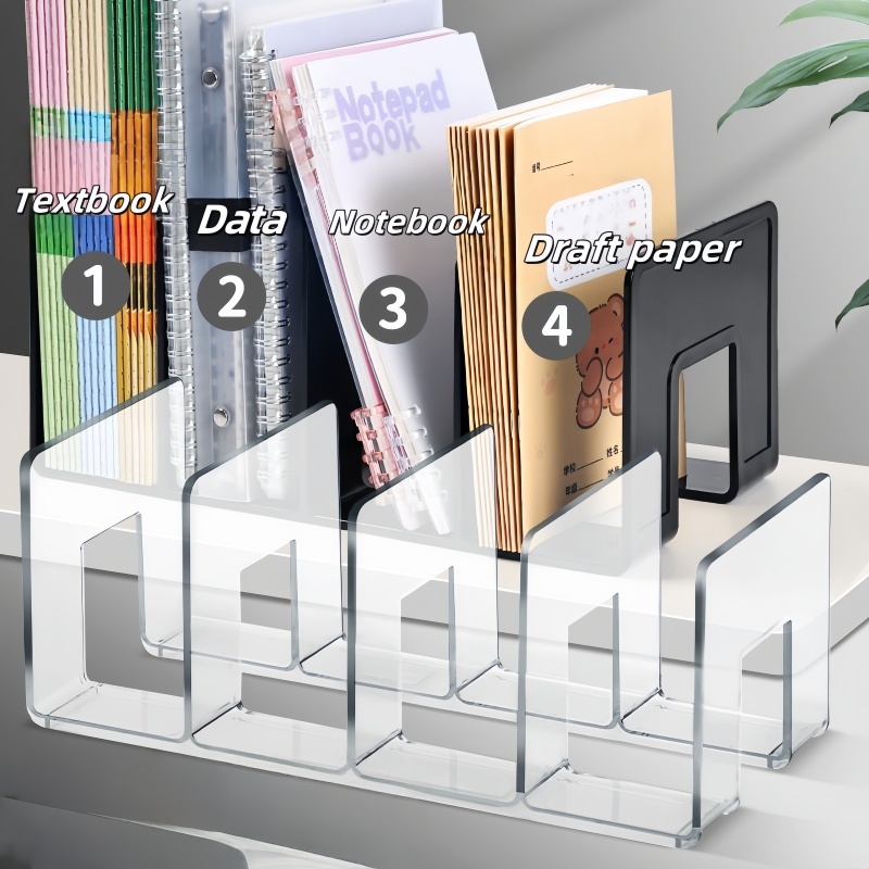 (2Pcs) Desktop Book Rack Stand Holder Bookend Organizer Plastic ...
