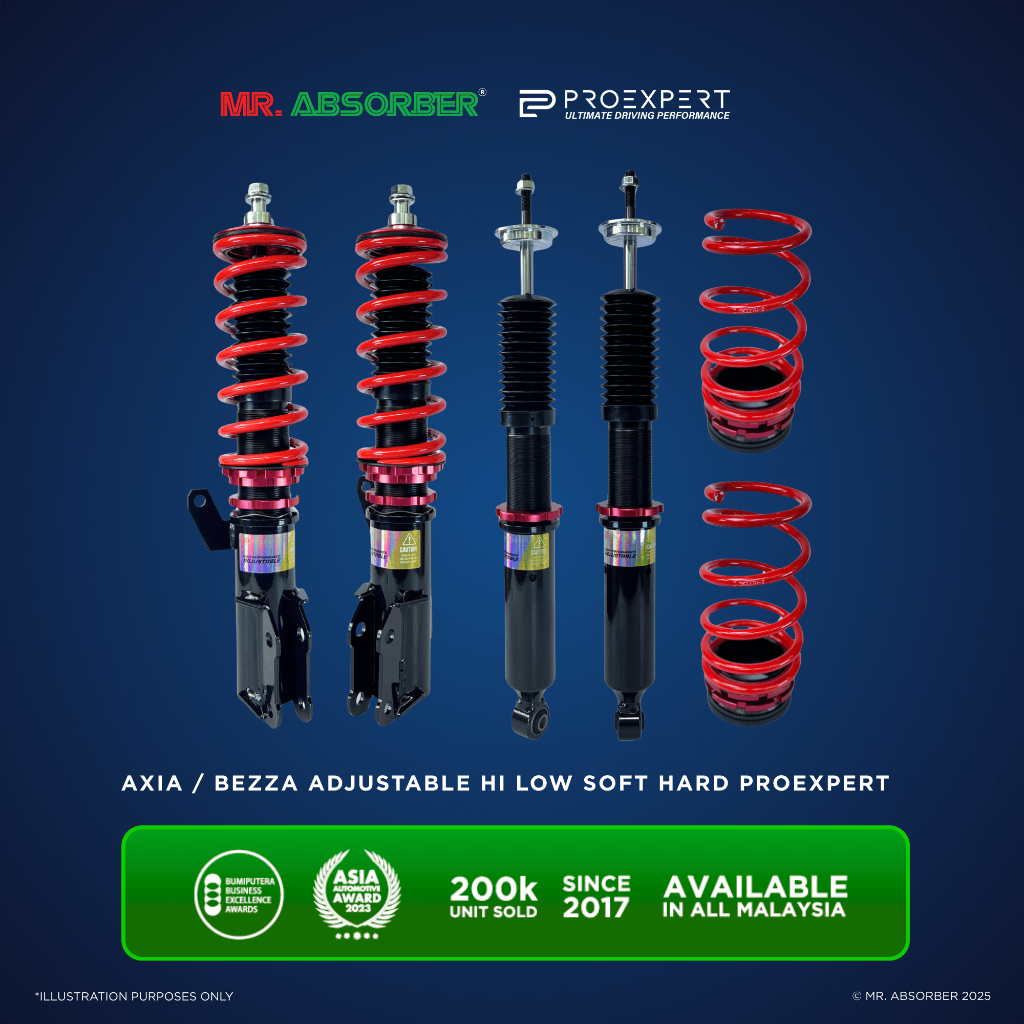 Perodua Axia / Bezza Proexpert Adjustable Hi Low Soft Hard 32 Step ...