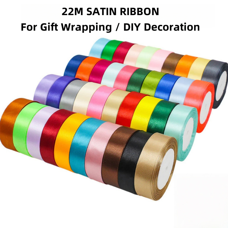 (22M x 2.5CM) Satin Ribbon – Reben Riben Gift Wrapping Flower Bouquet ...