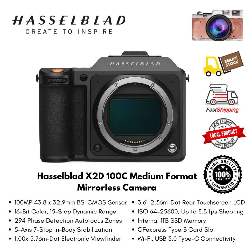 Hasselblad X2D 100C Medium Format Mirrorless Camera （ 1 Year Warranty ...