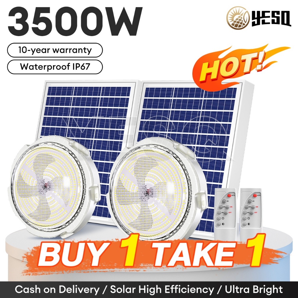 YESQ Solar Light Indoor Lamp 3500W LED Solar Light Ceiling Bedroom Lamp ...