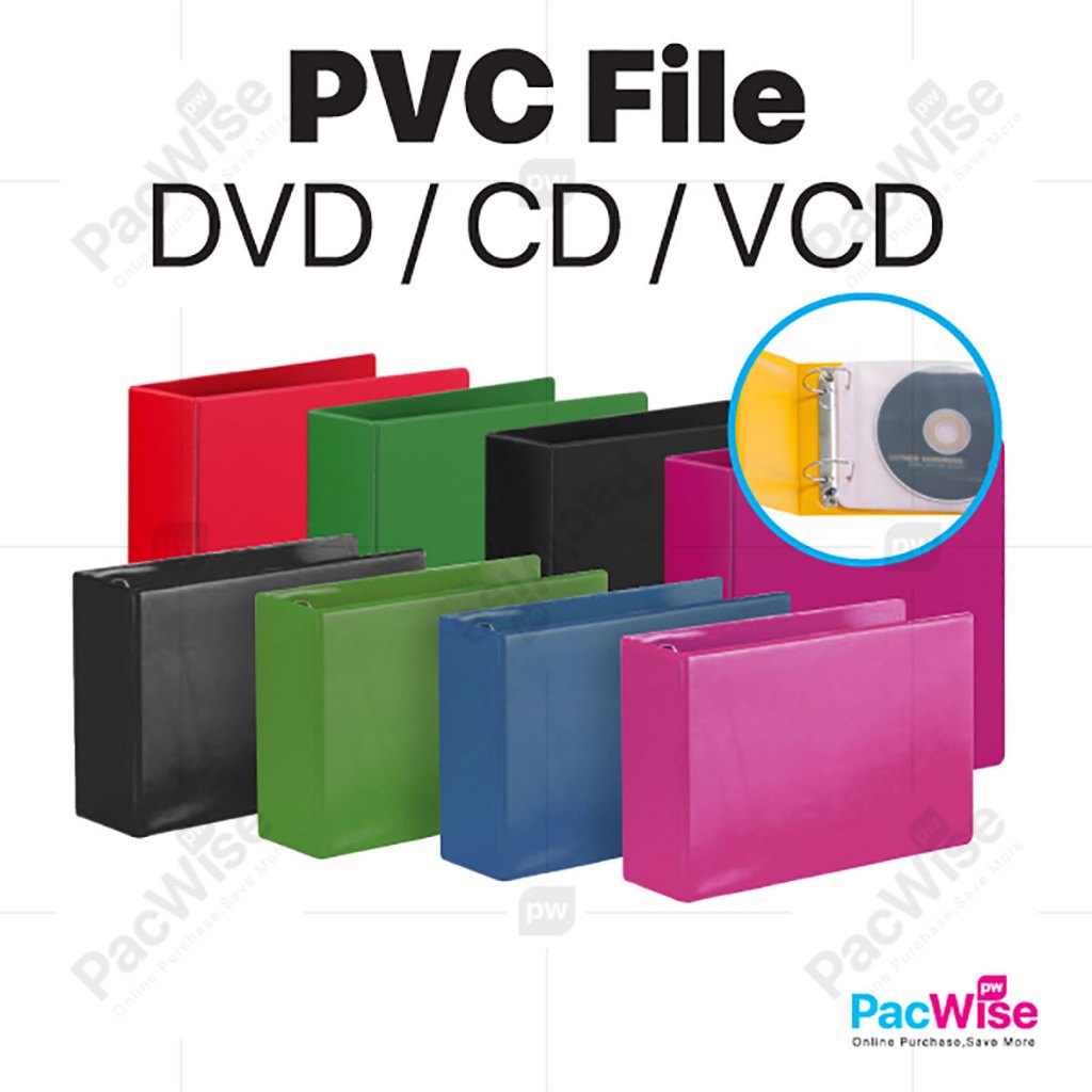 DVD / CD / VCD PVC File – 60mm / 65mm 2D Ring Binder CD Fail / Computer ...