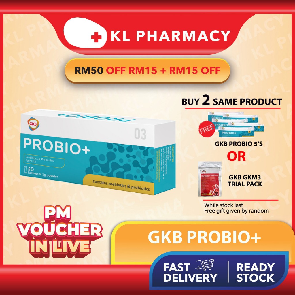 GKB Probio+ (Probiotics & Prebiotics Formula) 3g x 30 Sachets | Shopee ...