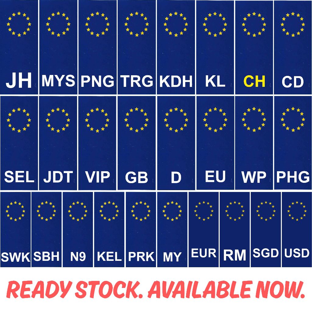 Euro Car Number Plate Sticker, Euro Sticker, Euro Car Plate Sticker ...