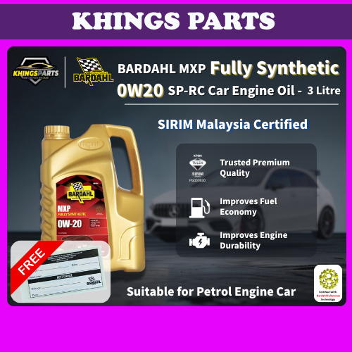 BARDAHL MXP 0W20 SP-RC Fully Synthetic Car Engine Oil Minyak Hitam ...