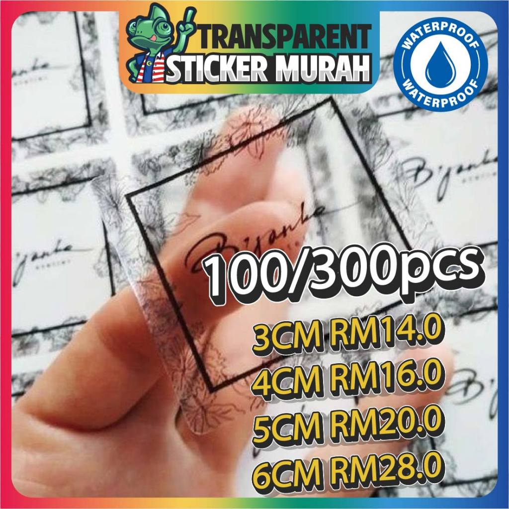 TRANSPARENT STICKER ( No white ink) MURAH DAN HIGH QUALITY | Shopee ...