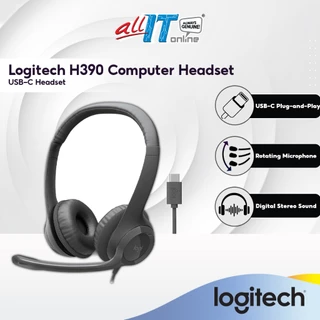 Logitech H390 USB-C Computer Headset with Enhanced Digital Audio and In-Line Controls | Noise Cancelling Microphone